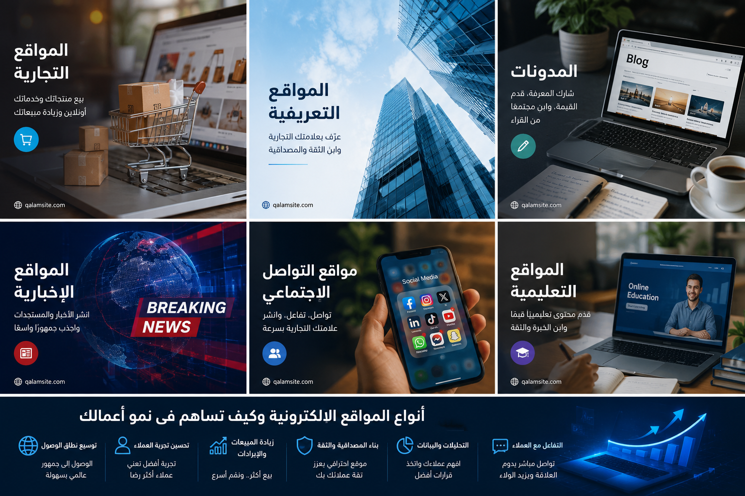 صورة مرافقة: أنواع المواقع ونمو الأعمال